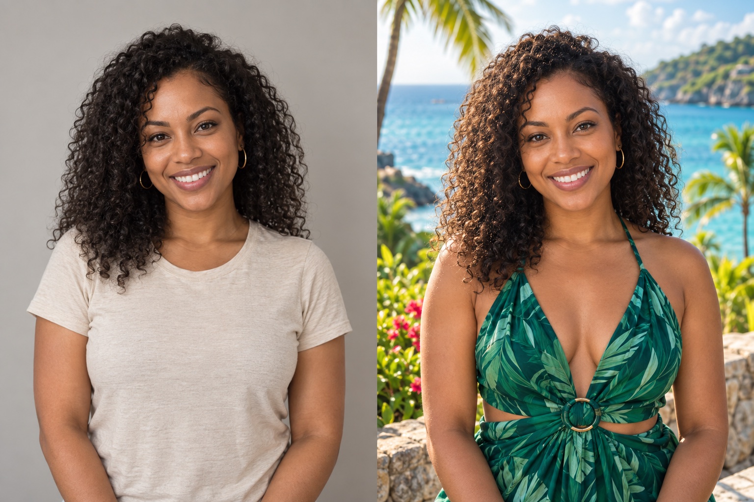 Example guest before her photo transformation