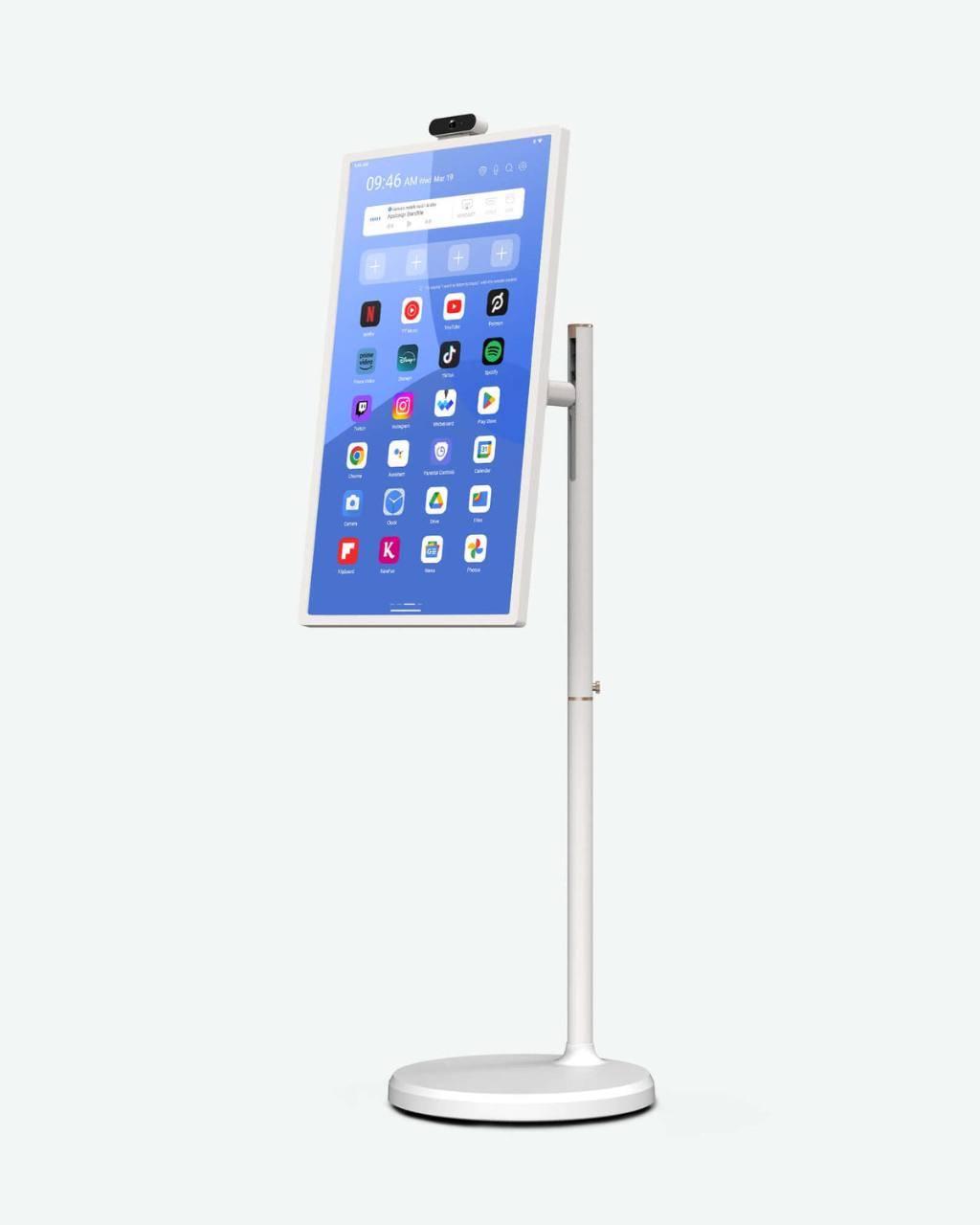 White Smart Station with slim stand and round base